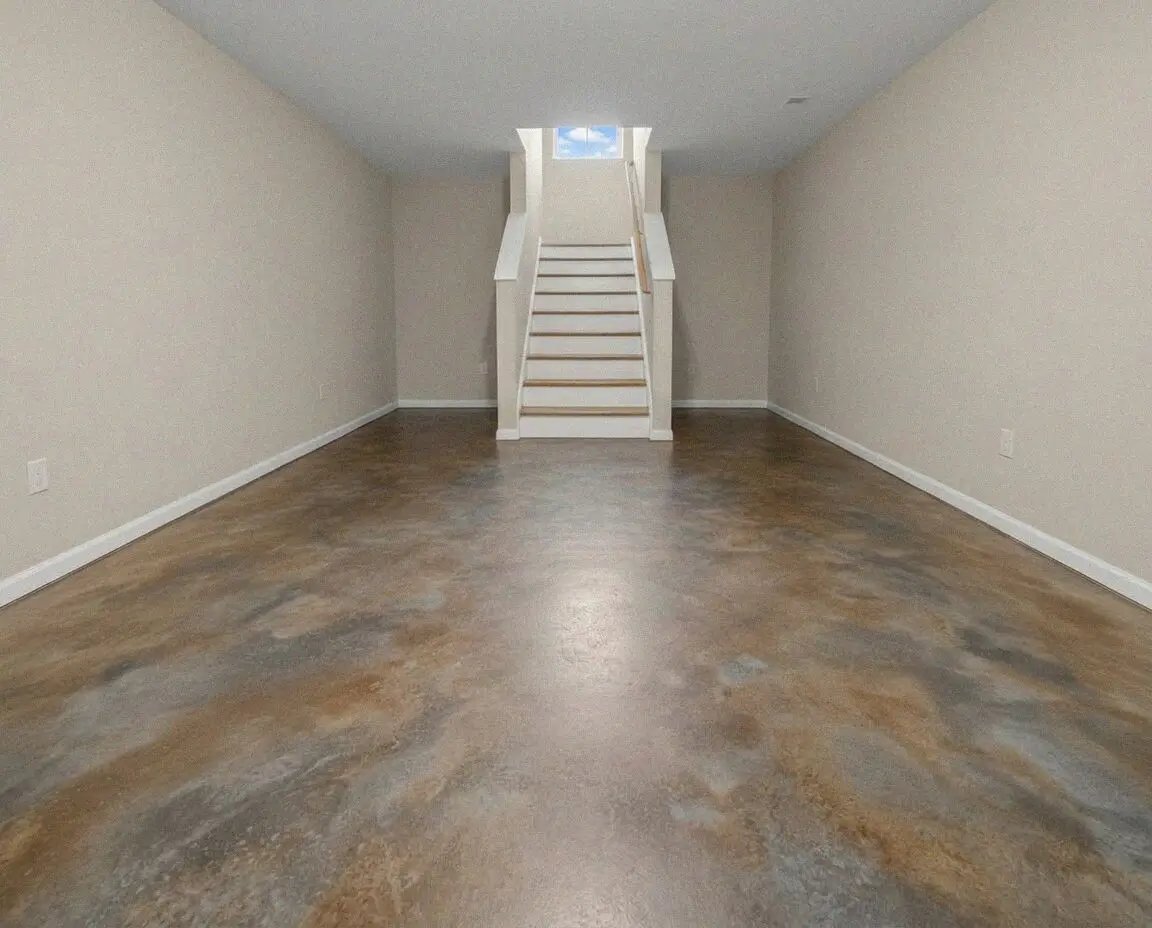 Power troweled interior concrete floor inside a Jurupa Valley ADU