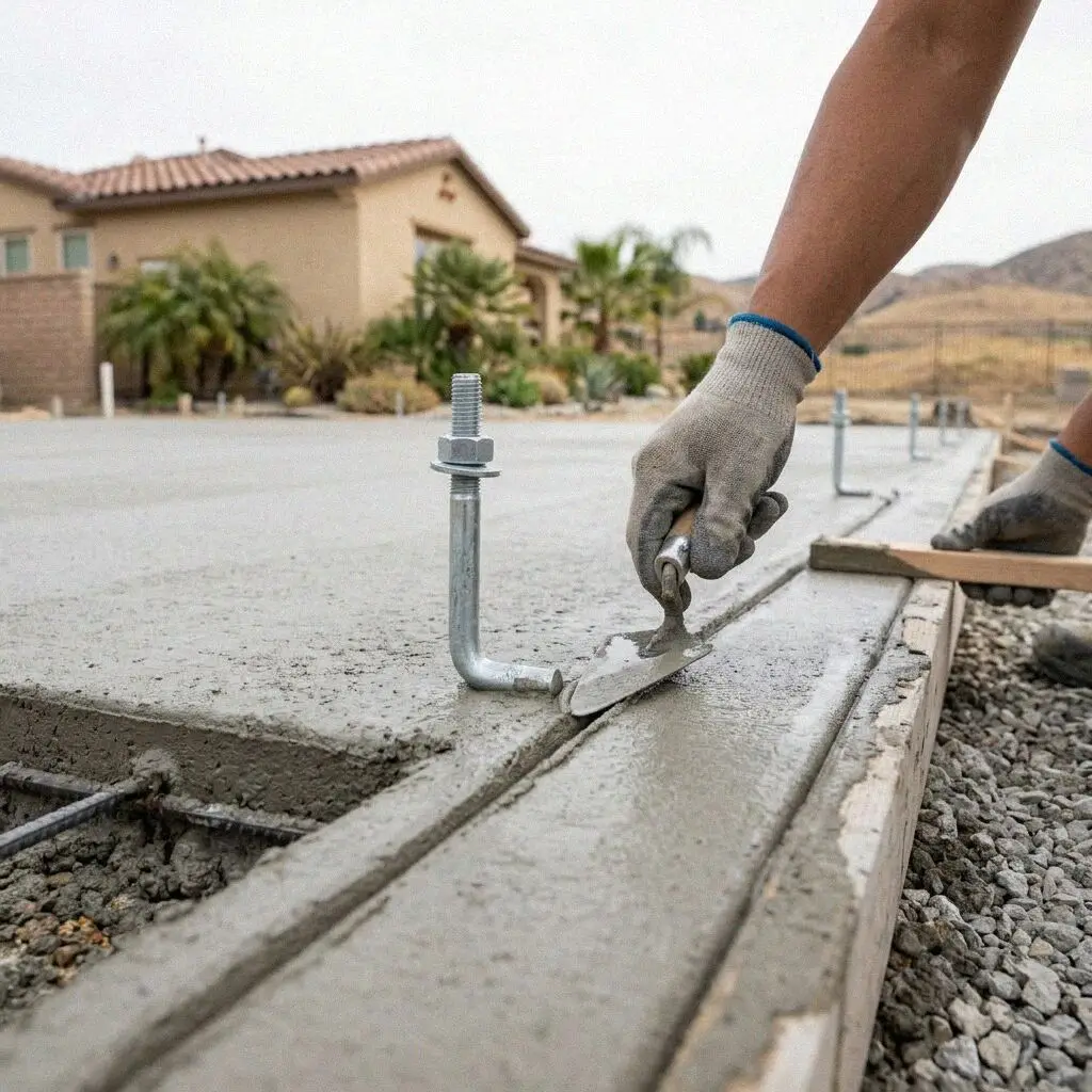Crew setting the forms for a slab foundation in Jurupa Valley